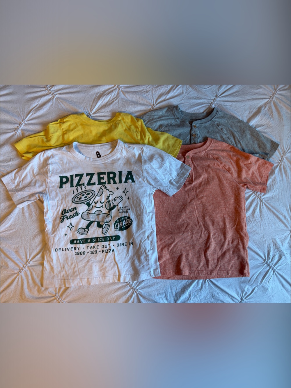 Lot of 4 Boys T-Shirts Size 8 / M (Cotton On Graphic, Wonder Nation Henleys) #54